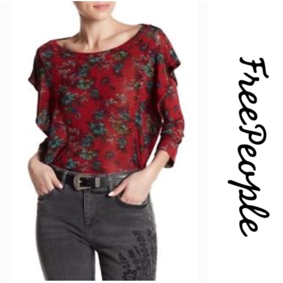 Free People Tops - ⚜️ Free People ⚜️ Floral Cascading Side Detail